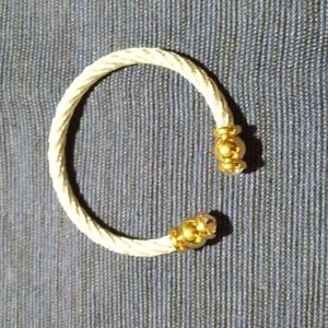 Bracelet,Silver/Gold,2 Rhinestones,New